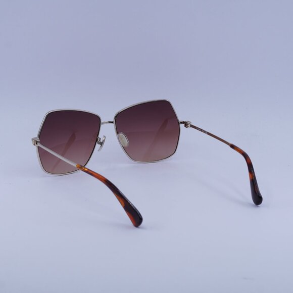 MaxMara MM0035-H 30F Sunglasses Gold Geometric Frame, Brown Lenses - Picture 6 of 12